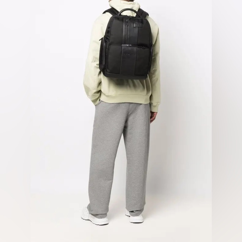 NWT PIQUADRO Bagmotic Men’s Brief Panelled Laptop Backpack in Black